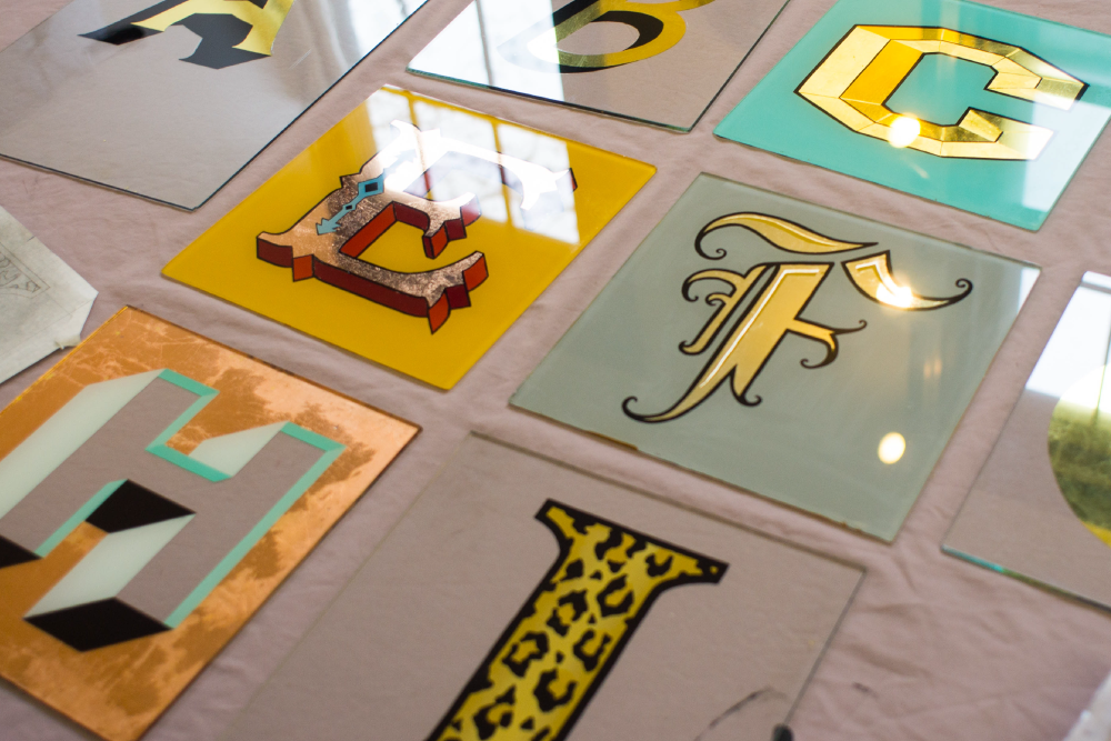 Josh Luke and Corinna D'Schoto, apprenticeship in sign painting and gold leaf, Folk Arts and Heritage collection, 1982–2016