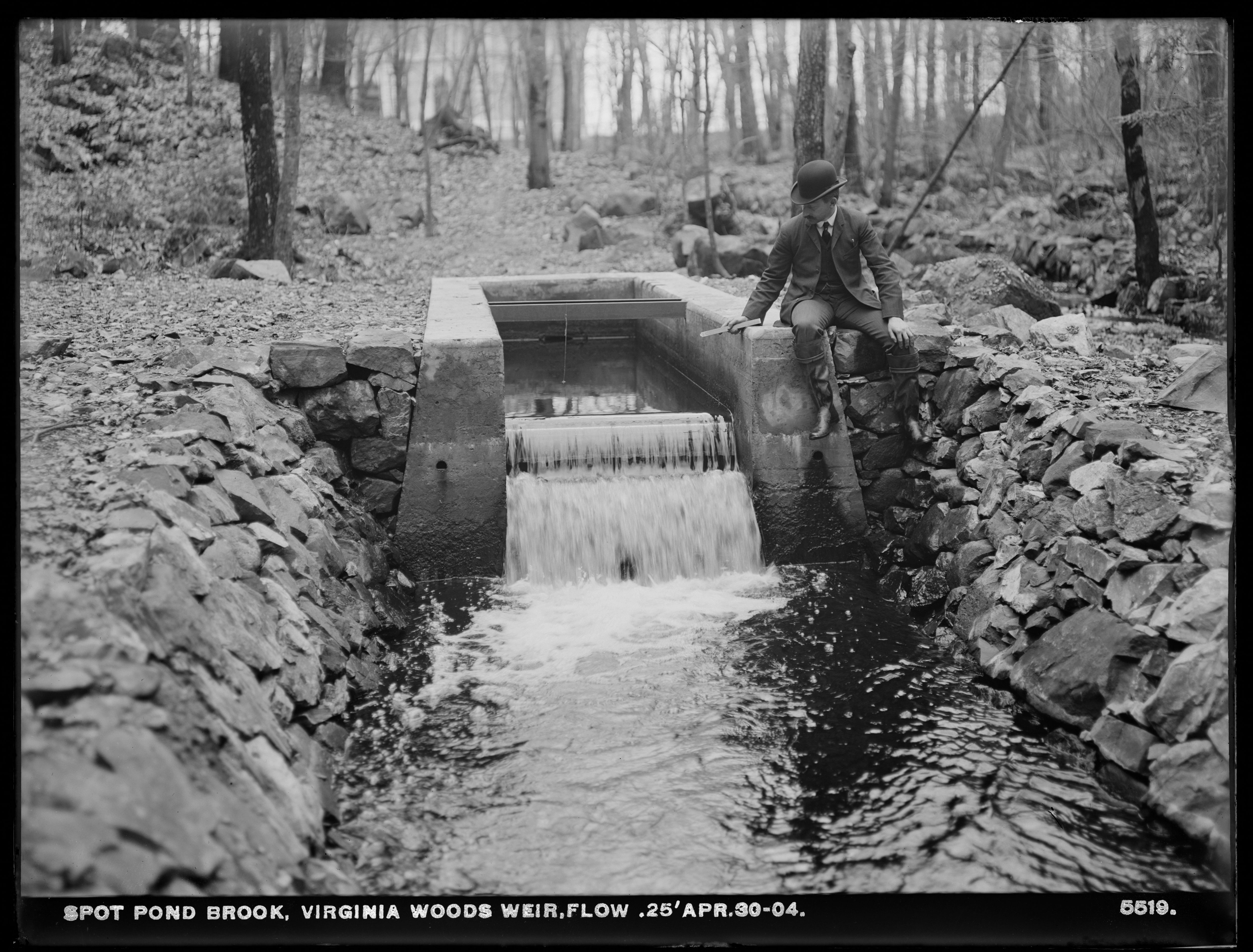 Spot Pond Brook, Virginia Woods Weir, Stoneham, Mass., Apr. 30, 1904