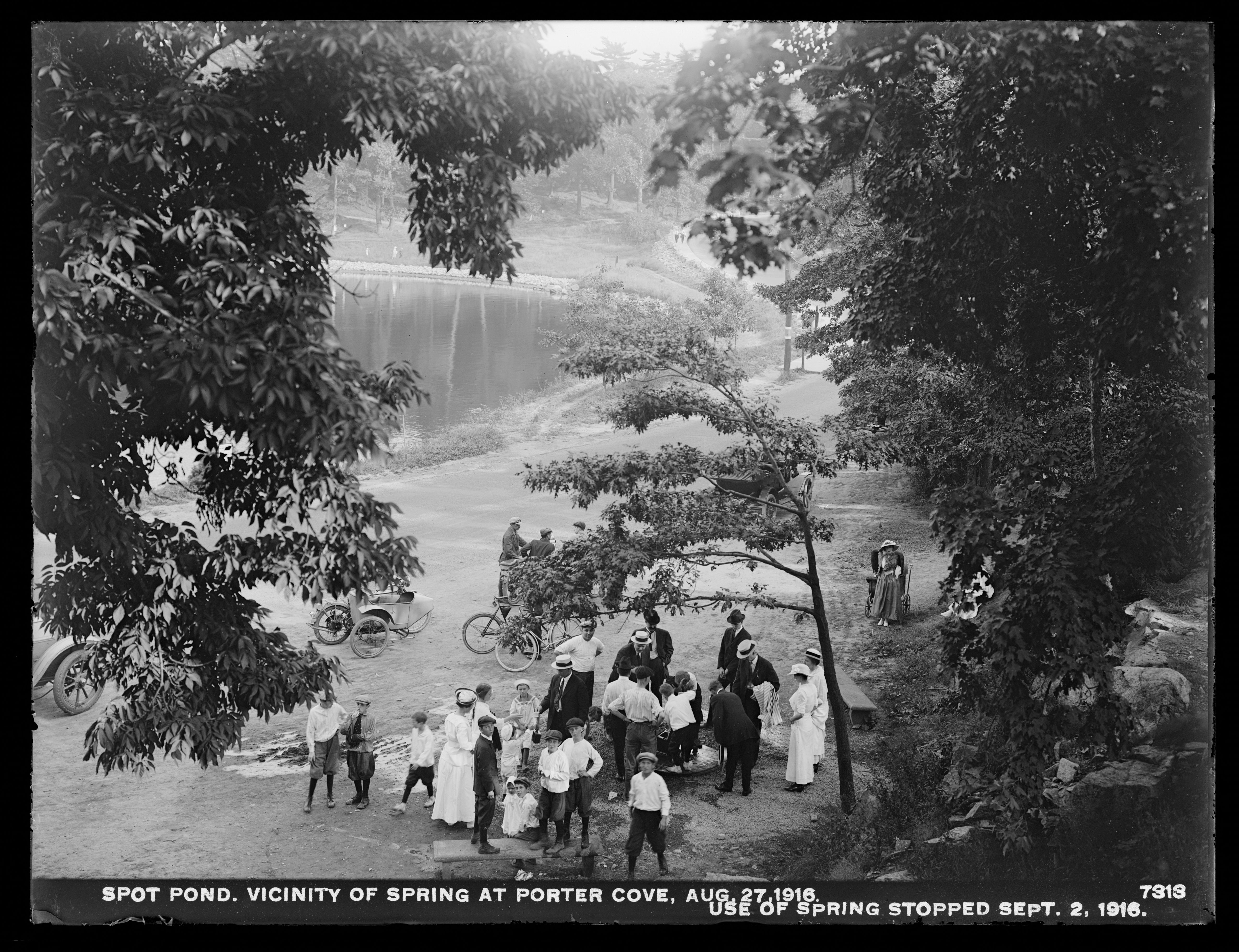 Spot Pond Reservoir, Vicinity of Spring at Porter Cove, Stoneham, Mass., Aug. 27, 1916