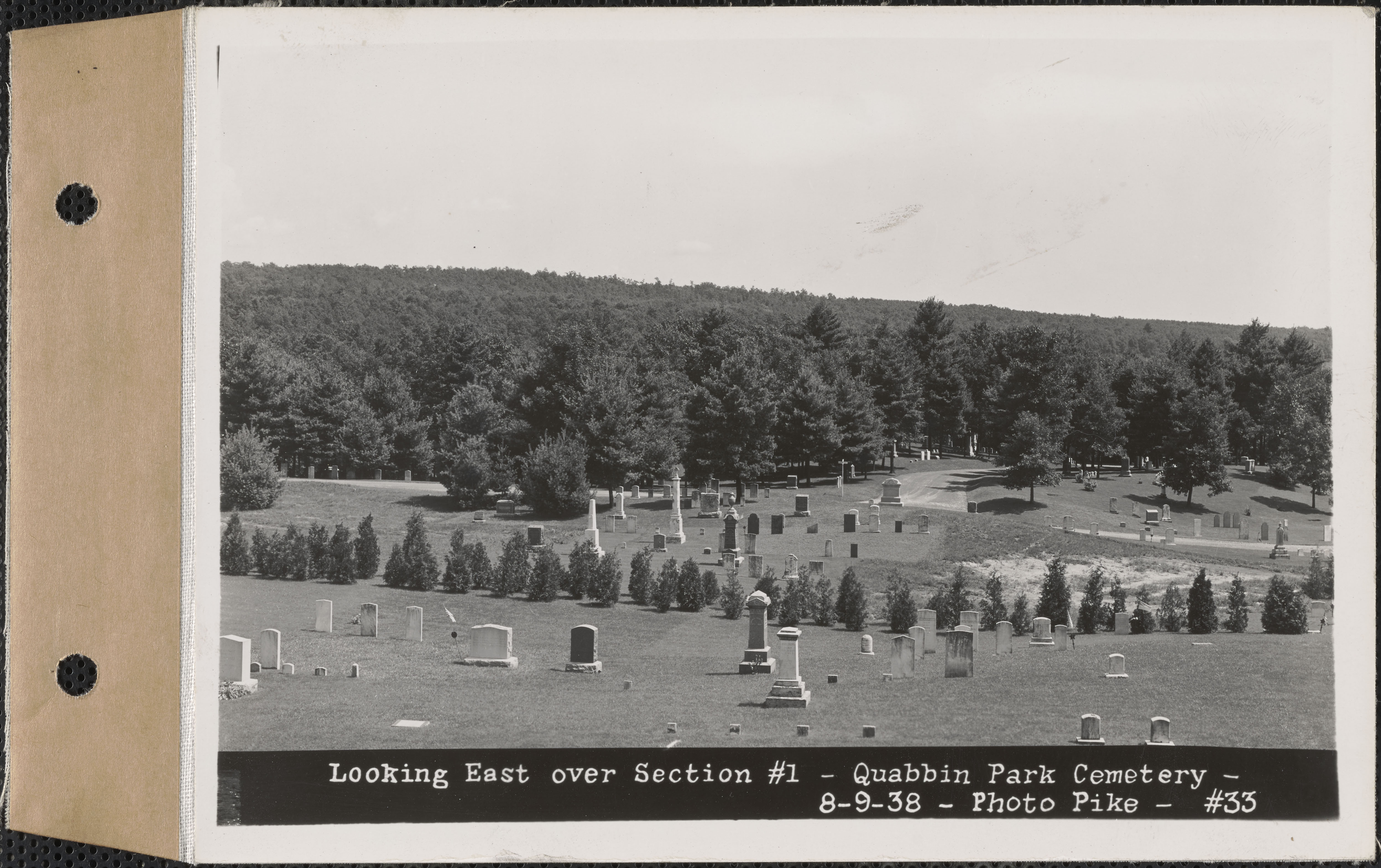 Looking East Over Section 1, Quabbin Park Cemetery, Ware, Mass., Aug. 9, 1938