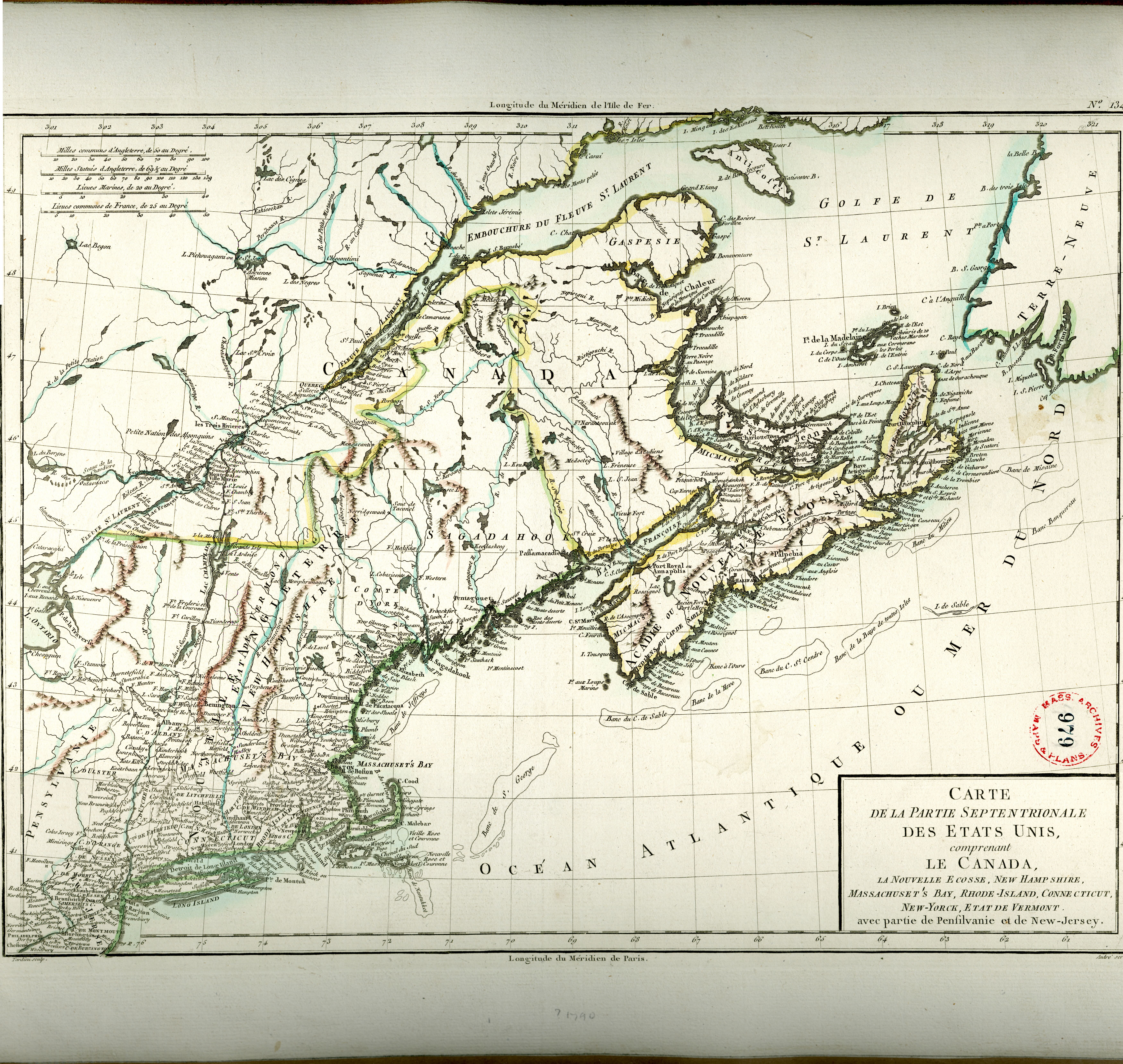 Plan of northern part of United States, as well as Nova Scotia and Canada