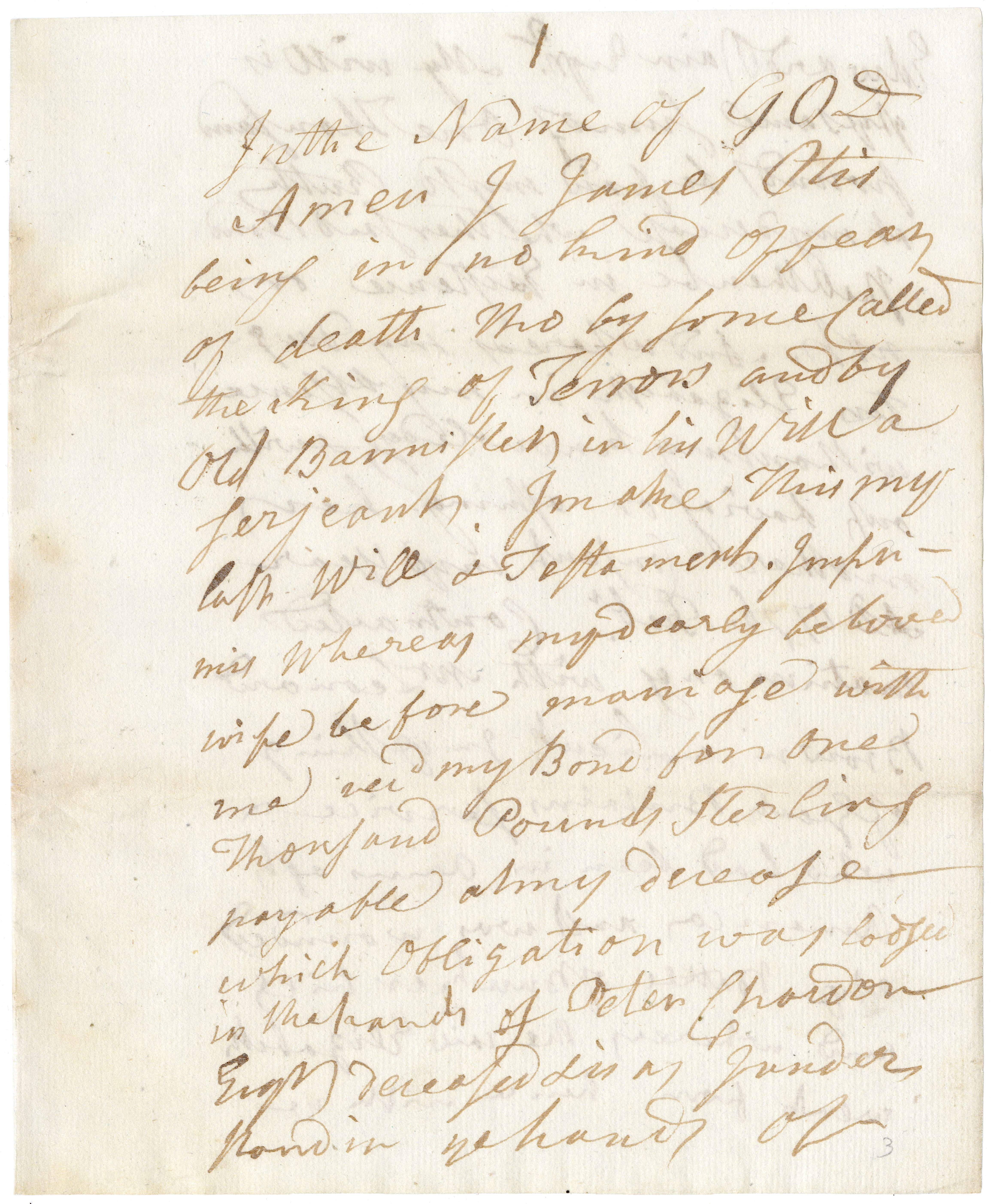 James Otis Jr. probate record