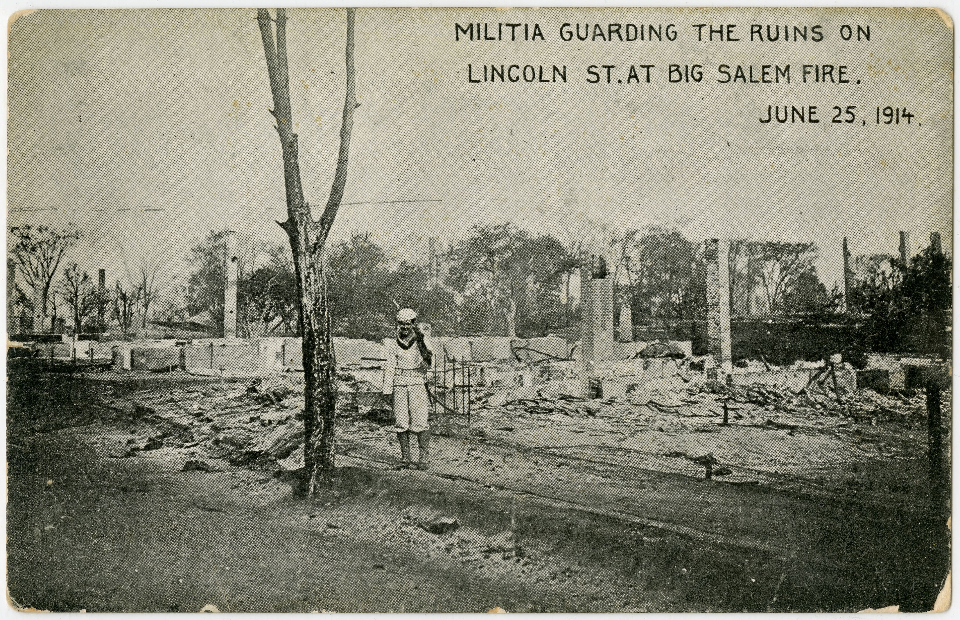 Militia Guarding the Ruins on Lincoln St. at Big Salem Fire