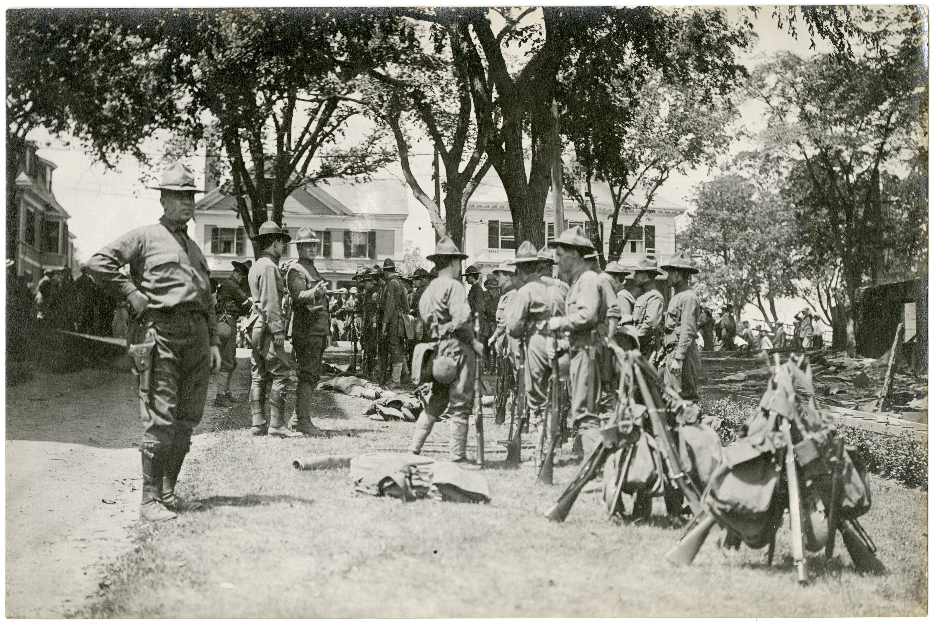 Militia members gathered in Salem
