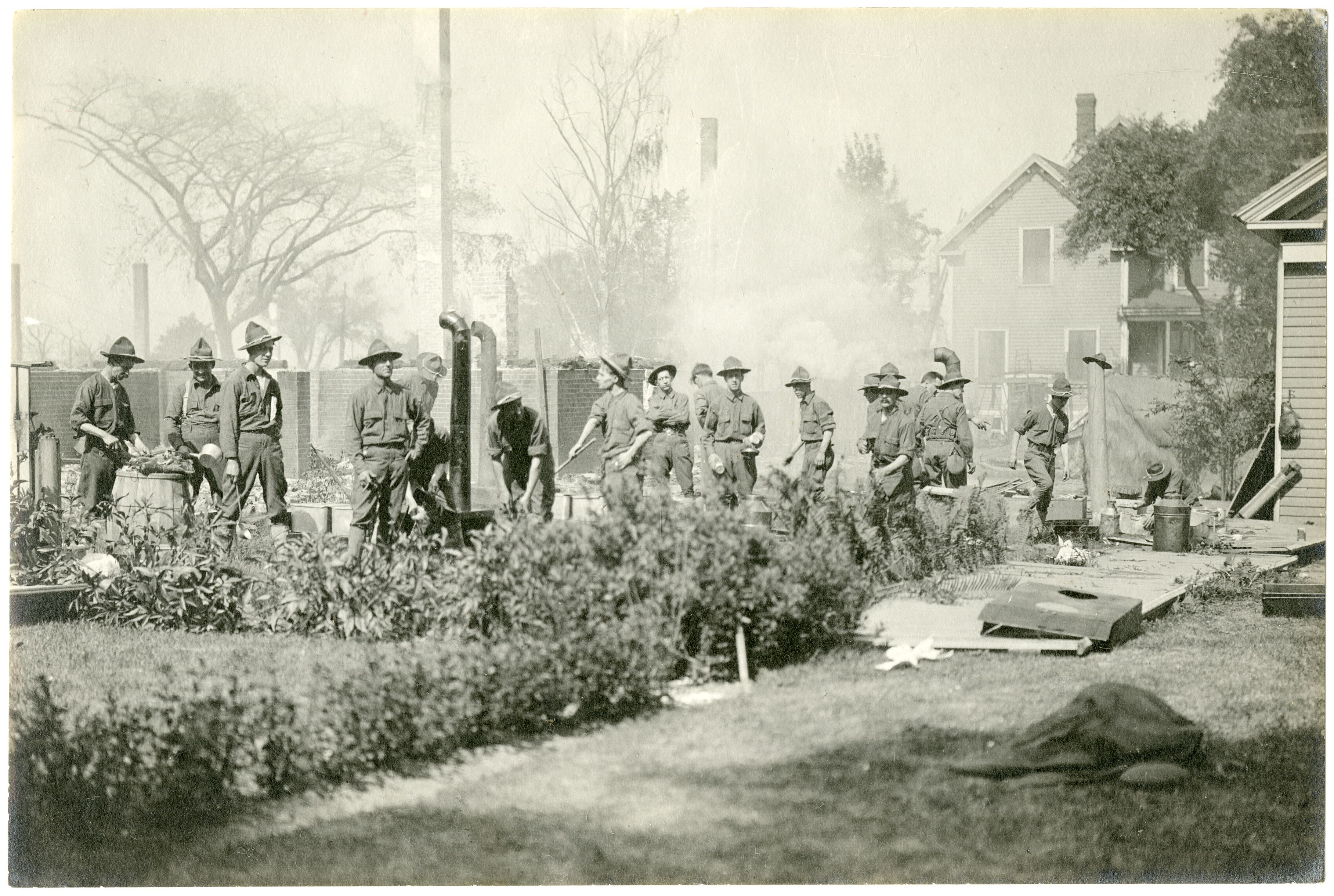 Militia members in Salem, possibly cooking