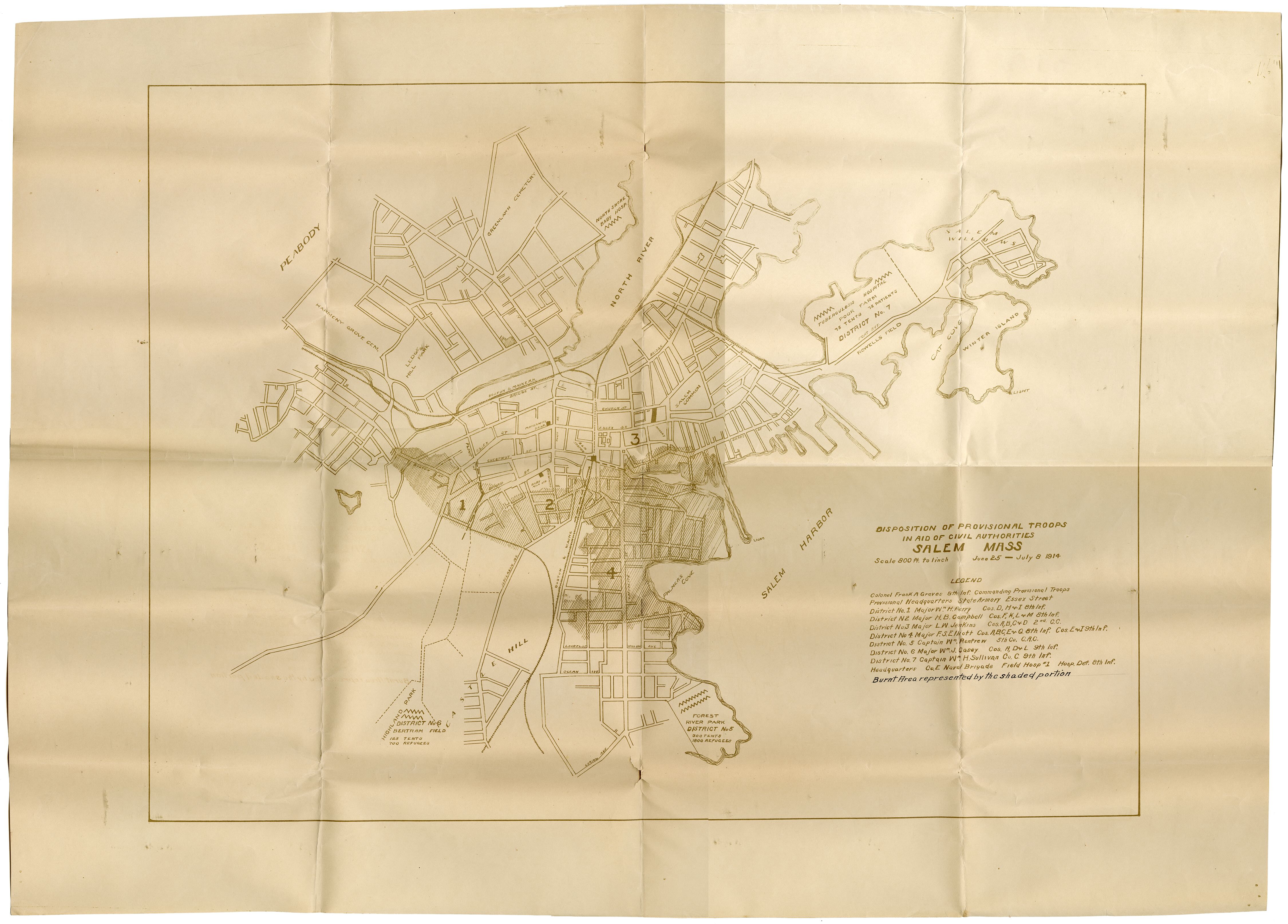 Map of Salem under militia control