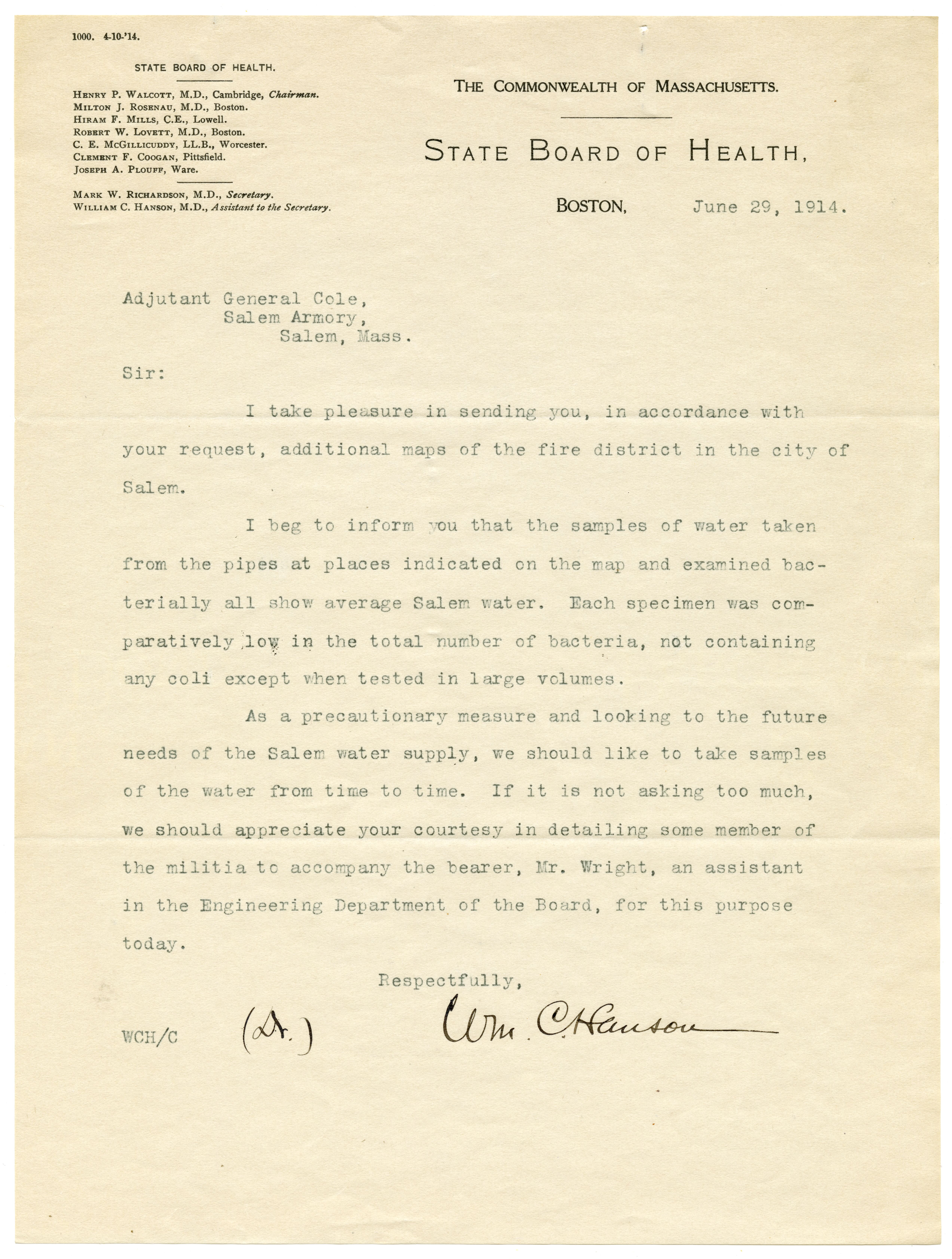 Report on water supply